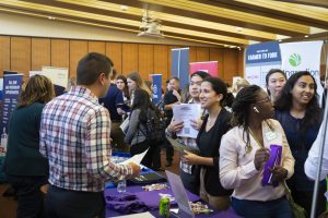 Students attend the Career and Internship Fair at Gordon Dining and Event Center at the University of Wisconsin–Madison.